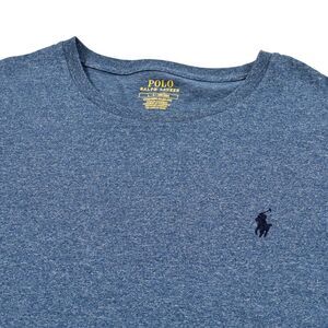 Polo‎ Ralph Lauren Shirt  Men's Large Custom Slim Fit Heathered Blue Casual